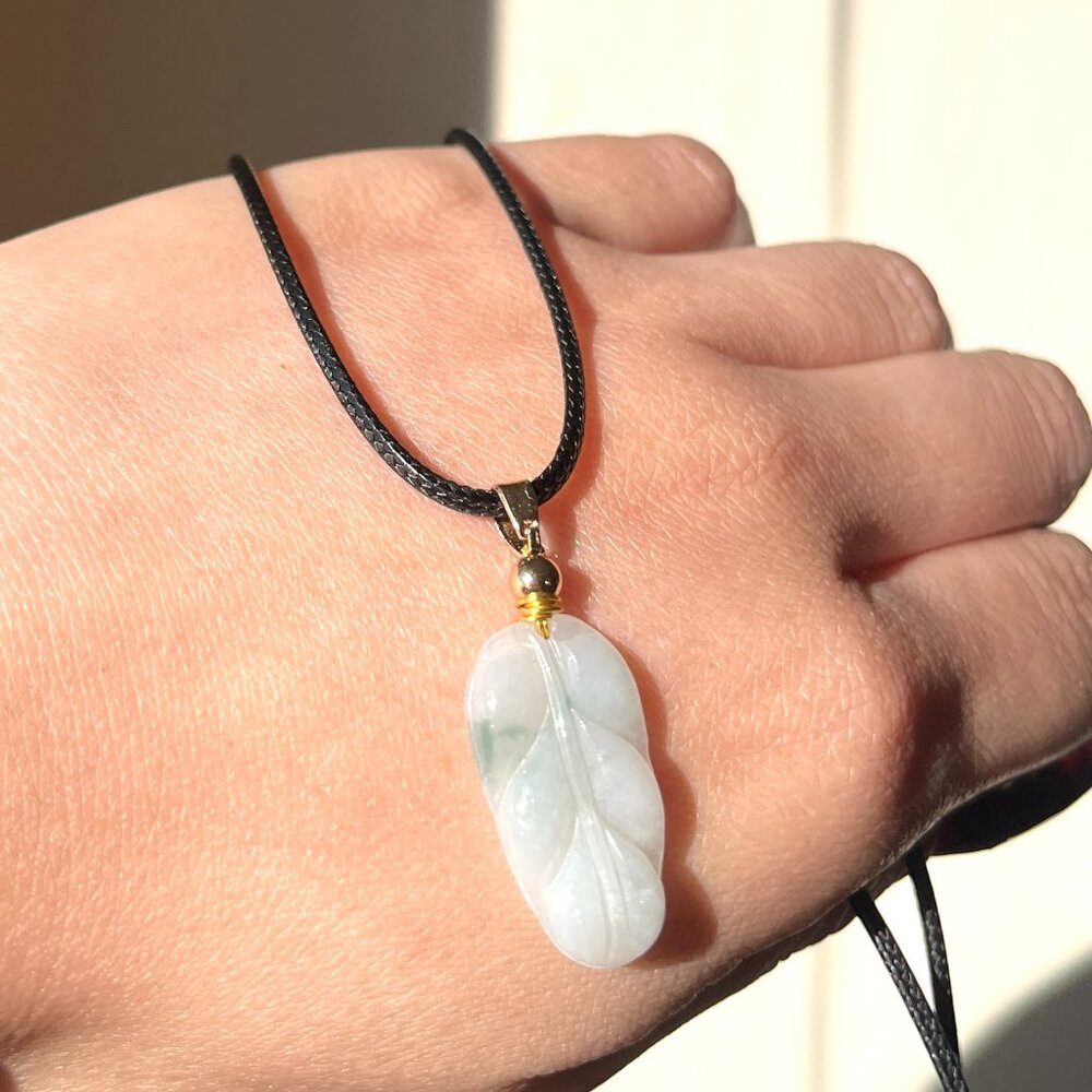 Leaf Jade Pendant Necklace